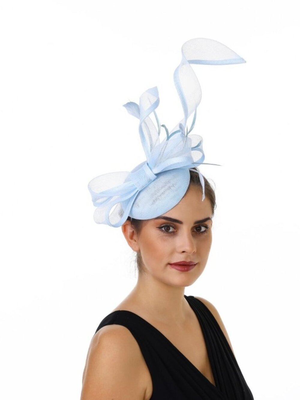 Women’s Feather Fascinator Derby Bridal Hat Hj12-light Blue